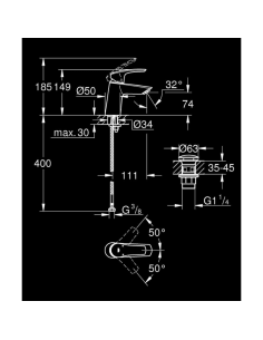 Eurosmart Monomando de lavabo 1/2″ Tamaño S 2